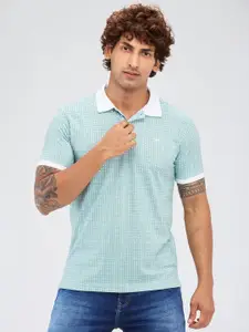 Park Avenue Men Micro Ditsy Printed Polo Collar Cotton T-shirt