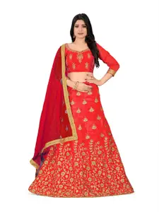 Maroosh Embellished Thread Work Unstitched Lehenga & Blouse With Dupatta