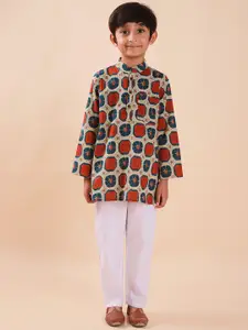 Sangria Boys Printed Pure Cotton Straight Kurtas