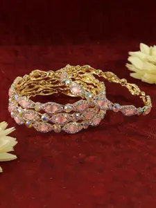 LAVAZZA Set Of 4 Amercian Diamond & Zircon Studded Bangles