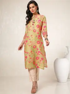 Soch Women Floral Printed Thread Work Kurta