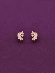KAI JEWEL Girls 92.5 Sterling Silver Rose Gold-Plated Contemporary Studs