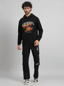 GRIFFEL Men Printed Oversized-Fit Tracksuits