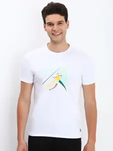 Allen Solly Men Graphic Printed Round Neck Cotton Slim Fit T-shirt