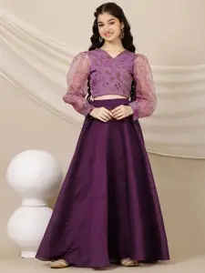 Inddus Girls Printed Ready to Wear Lehenga & Choli