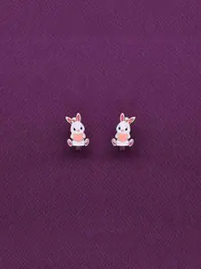 KAI JEWEL Girls 92.5 Sterling Silver Rhodium-Plated Contemporary Studs