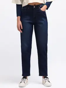 Flying Machine Women High-Rise Light Fade Stretchable Straight Fit Jeans