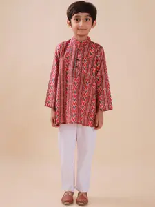 Sangria Boys Printed Pure Cotton Straight Kurta