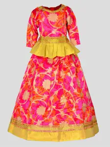 BAESD Girls Embellished Sequinned Ready to Wear Lehenga &