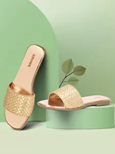 Anouk Women Textured Ethnic Open Toe Flats