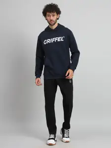 GRIFFEL Men Printed Hooded Mid-Rise Tracksuits