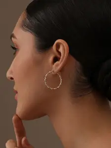 LeCalla 925 Sterling Silver 14K Gold-Plated Circular Hoop Earrings