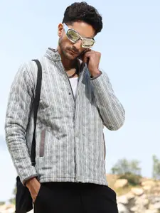 Campus Sutra Men Cotton Striped Lightweight Bomber Jacket