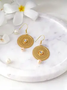 Adwitiya Collection Gold Plated Classic Drop Earrings