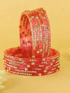 LAVAZZA Set Of 12 Crystals & Zircon Diamond & Beads Work Bangles