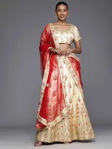 Maroosh Embellished Beads and Stones Unstitched Lehenga & Blouse With Dupatta