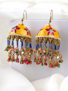 Adwitiya Collection Gold Plated Dome Shaped Jhumkas