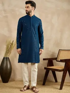 House of Pataudi Embroidered Straight Kurtas