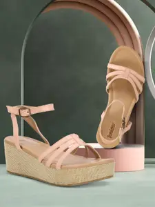 The Roadster Lifestyle Co Women Open Toe PU Platform Heels