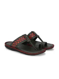 Azzaro Black Men Ethnic Comfort Slip-On Sandals