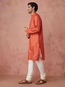 Fabindia Men Striped Sequinned Kurta