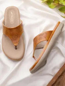 TRASE Women T-Strap Flats with Laser Cuts