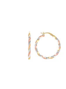 LeCalla 925 Sterling Silver 14K Gold-Plated Round Shaped Hoop Earrings