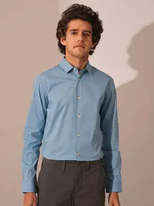 SELECTED Men Spread Collar Solid Cotton Casual Shirt