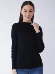 RVK Women Self Design Long Sleeves Pullover