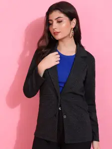 Mast & Harbour Women Checked Single-Breasted Formal Blazer