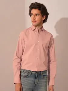 SELECTED Men Spread Collar Solid Cotton Casual Shirt