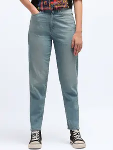 Flying Machine Women Solid High-Rise Light Fade Stretchable Straight Fit Jeans