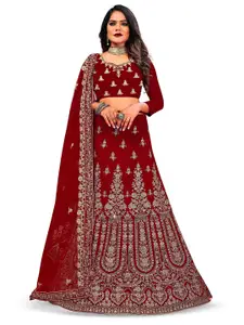 Maroosh Embellished Thread Work Unstitched Lehenga & Blouse With Dupatta