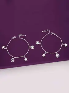 KAI JEWEL Girls 925 Sterling Silver Rhodium-Plated Anklets