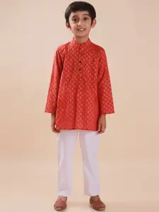 Sangria Boys Printed Pure Cotton Straight Kurta