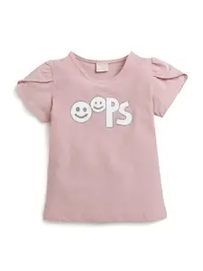 Tiny Girl Typography Printed Round Neck Cotton Top