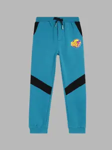 Blue Giraffe Boys Colourblocked Mid-Rise Joggers