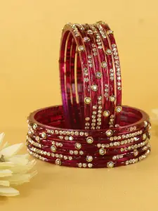 LAVAZZA Set Of 12 Crystals & Zircon Diamond & Beads Work Bangles