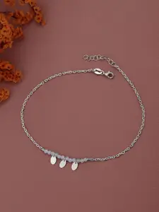 Sangria Rhodium-Plated 925 Sterling Silver Crystals Anklet
