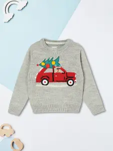 max Boys Graphic Embroidered Pullover Sweater