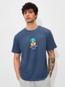 The Souled Store Men Minions Graphic Printed Round Neck Cotton T-shirt