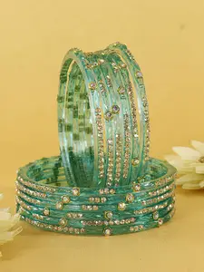 LAVAZZA Set Of 12 Zircon-Studded Glass Bangles