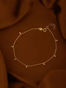 Sangria 925 Sterling Silver 18kt Gold Plated Charm Anklet