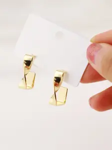 VAGHBHATT Gold-Plated Geometric Hoop Earrings