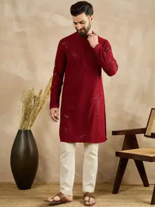 House of Pataudi Embroidered Straight Kurtas