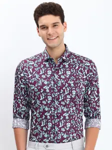 Allen Solly Men Spread Collar Floral Printed Cotton Slim Fit Formal Shirt