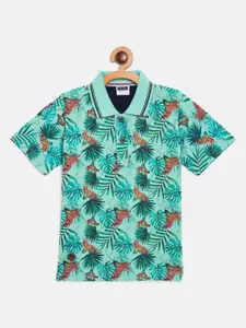 Duke Boys Floral Printed Polo Collar Cotton T-shirt