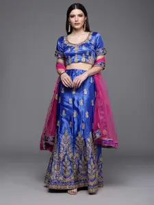 Maroosh Embellished Beads and Stones Unstitched Lehenga & Blouse With Dupatta