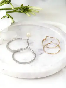 Adwitiya Collection Set Of 2 Classic Hoop Earrings