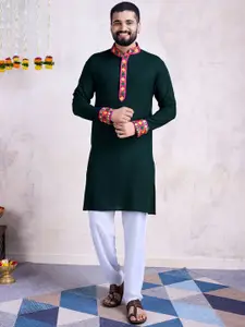 SHUBHVASTRA Men Thread Work Kurta